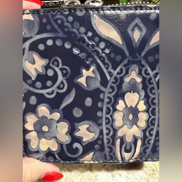 PATRICIA NASH Jewelry Case Camogli Square Leather Folklore Blue Pattern NWT - Picture 10 of 10